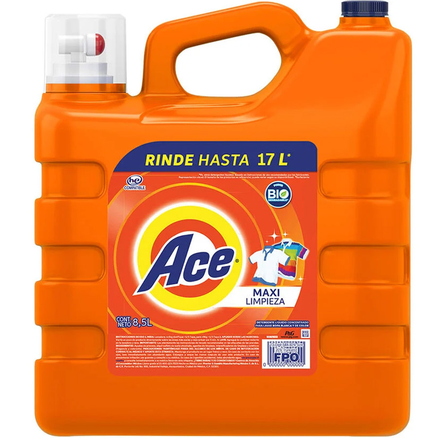 ACE LIQUID DETERGENT 8.5 L LIMPIEZA COMPLETA
