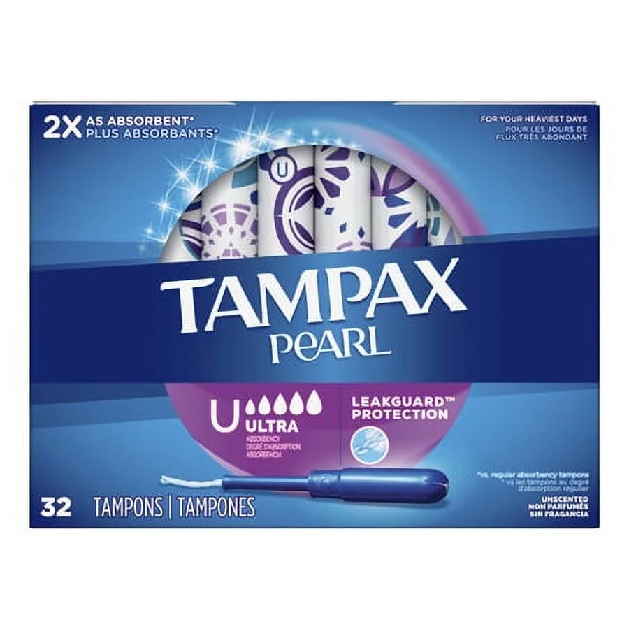TAMPAX PEARL TAMPONS 32 CT ULTRA UNSCENTED