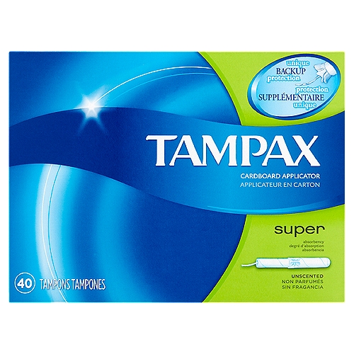 TAMPAX TAMPONS 40 CT SUPER UNSCENTED