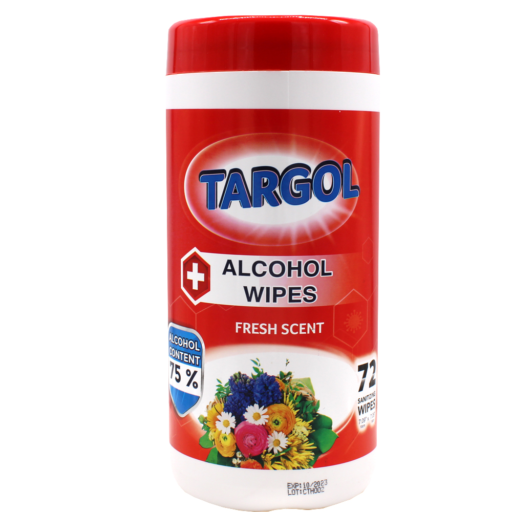 TARGOL ALCOHOL WIPES 72 CT 75% FRESH