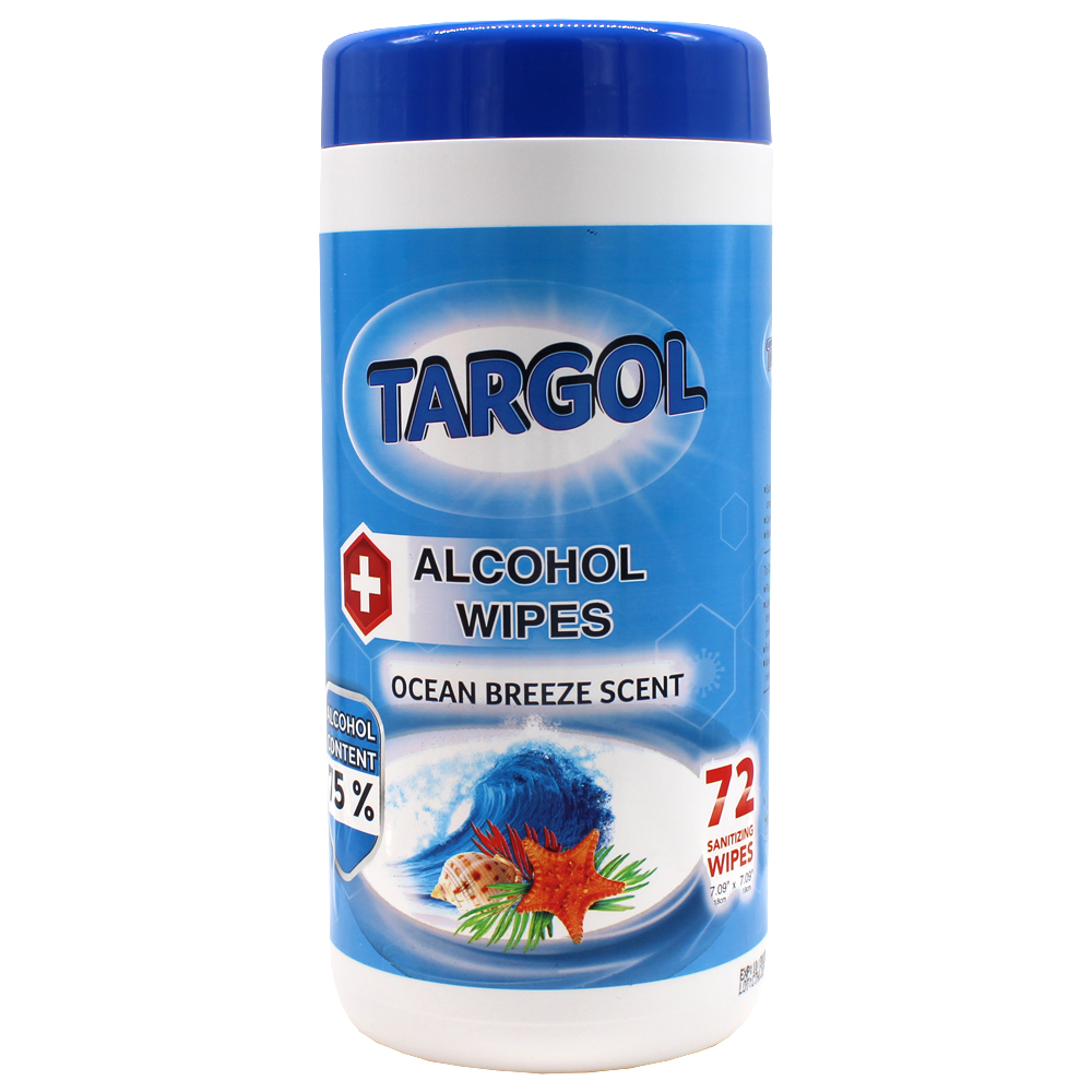 TARGOL ALCOHOL WIPES 72 CT 75% OCEAN