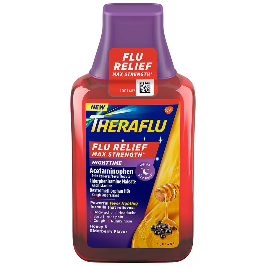 THERAFLU LIQUID 8.3 OZ NIGHTTIME MAX STRENGTH HONEY / ELDERBERRY