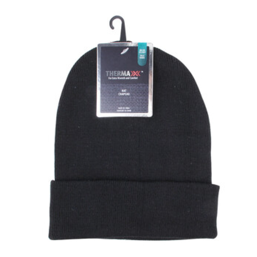 THERMAXXX WINTER BEANIE HAT 1 PK BLACK ONLY