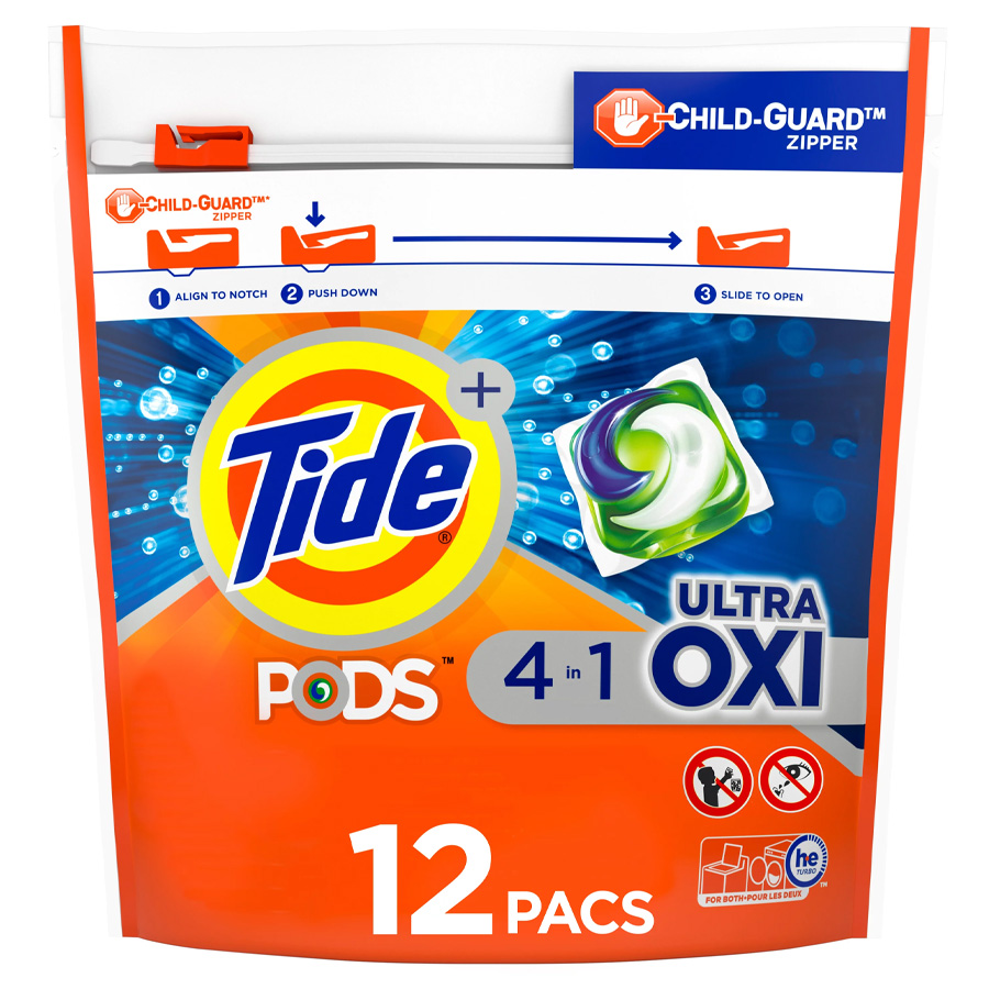 TIDE LAUNDRY PODS 12 CT ULT OXI B GL