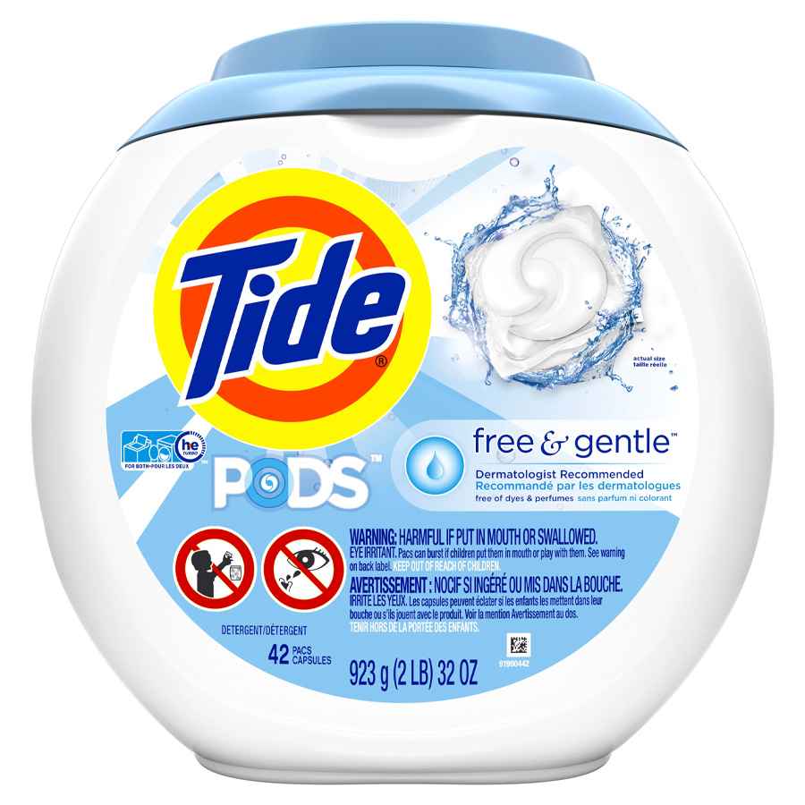 TIDE LAUNDRY PODS 42 CT FREE GENTLE