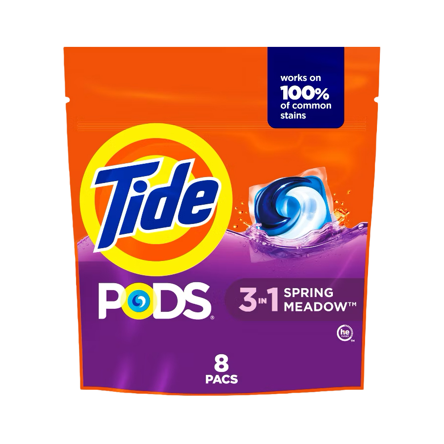 TIDE LAUNDRY PODS 8 CT SPRING MEADOW 3 - IN - 1