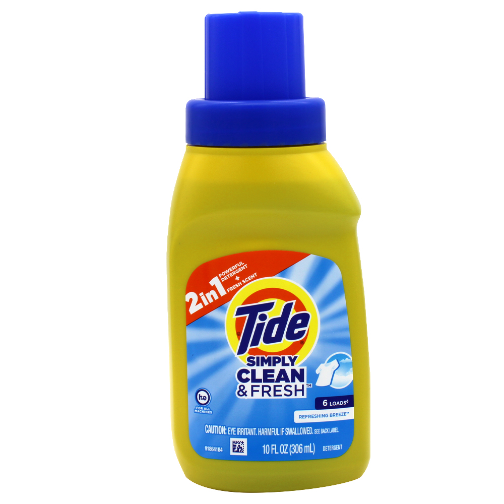 TIDE LIQUID DETERGENT 10 OZ SIMPLY CLEAN & FRESH 6 LOADS