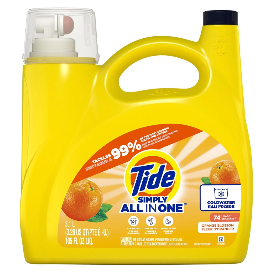 TIDE LIQUID DETERGENT 105 OZ (3.1 L) SIMPLY ORANGE BLOSSOM