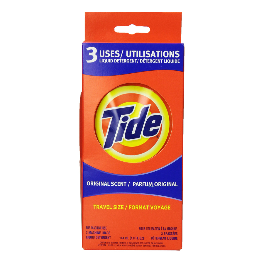 TIDE LIQUID DETERGENT 3 CT ORIGINAL SINGLE LOAD TRAVEL SIZE