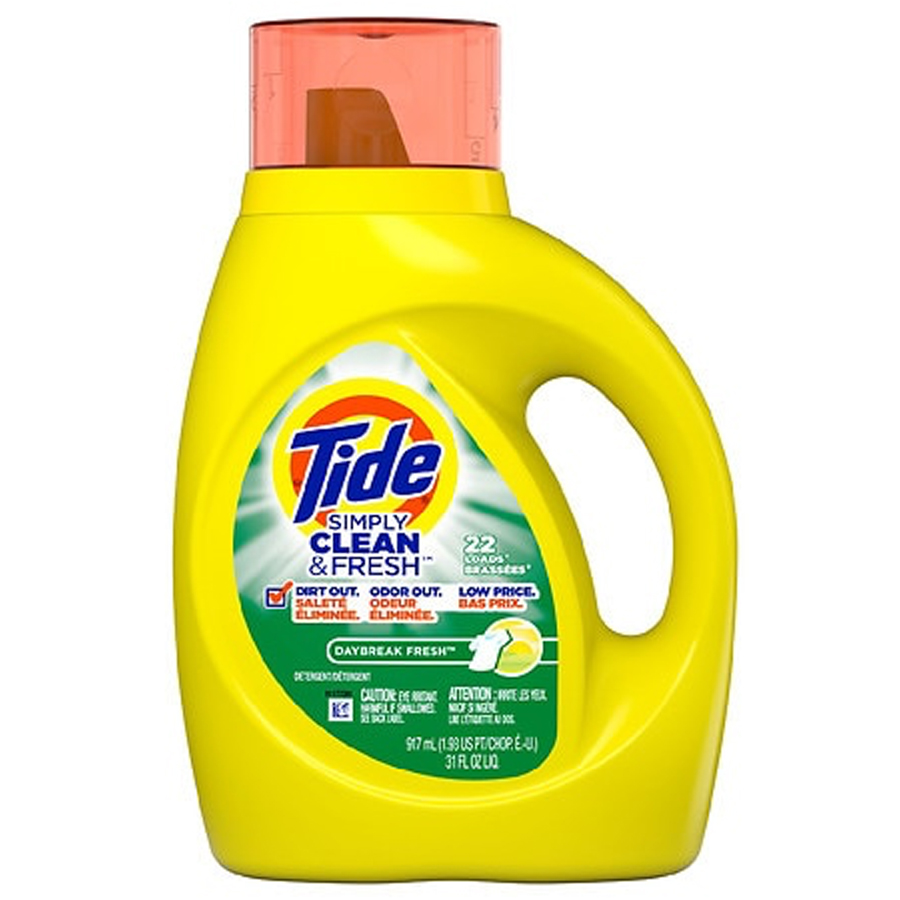 TIDE LIQUID DETERGENT 31 OZ SIMPLY CLEAN & FRESH DAYBREAK FRESH 22 LOADS
