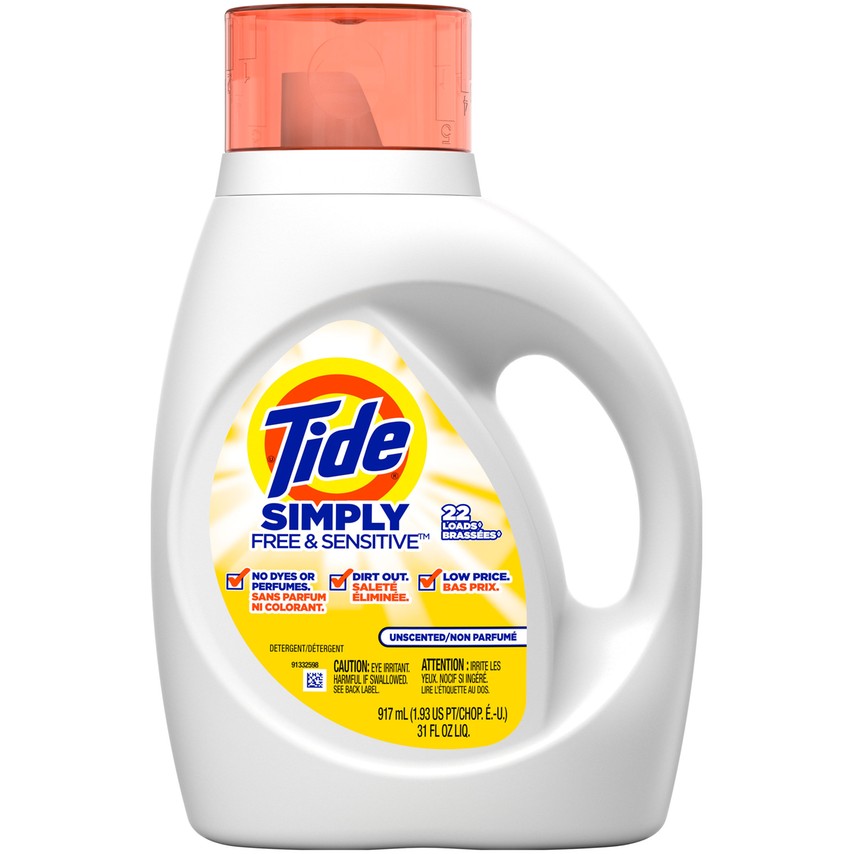 TIDE LIQUID DETERGENT 31 OZ SIMPLY FREE & SENSITIVE 22 LOADS