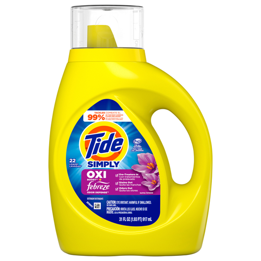 TIDE LIQUID DETERGENT 31 OZ SIMPLY OXIBOOST+FEBREZE