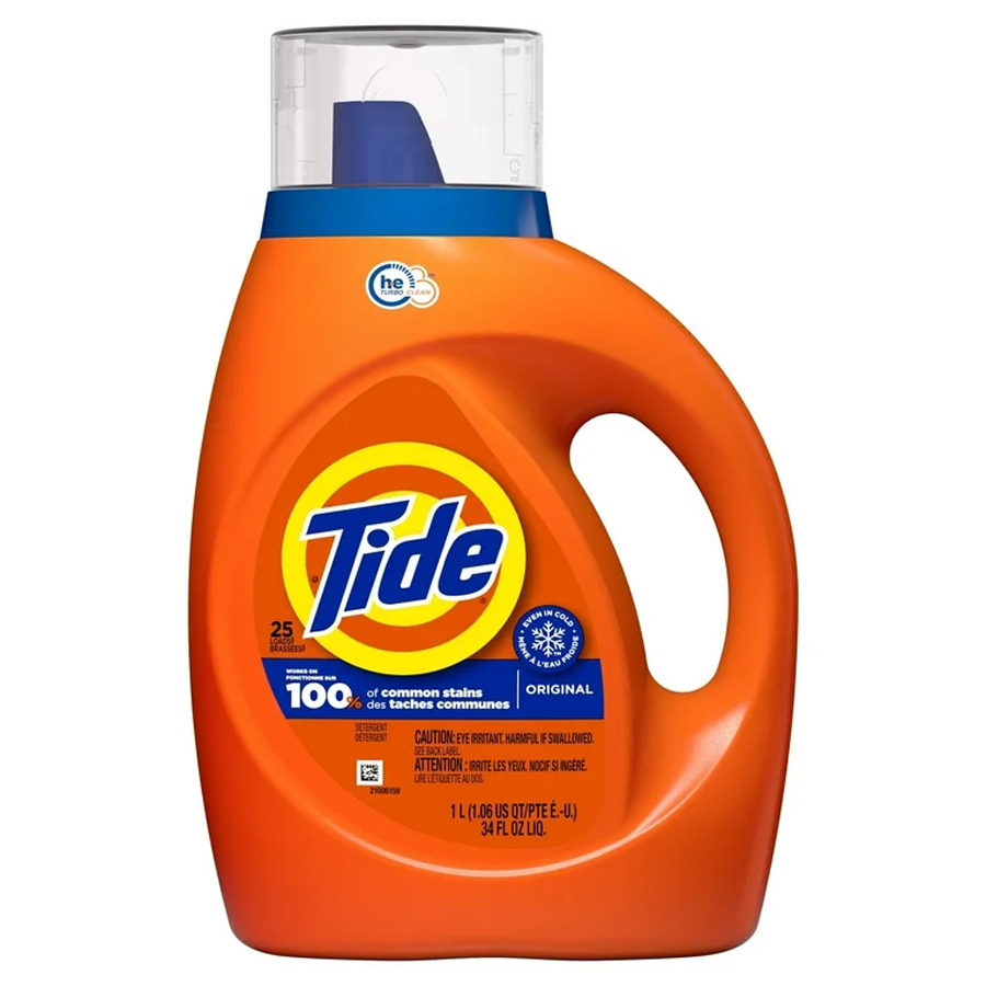 TIDE LIQUID DETERGENT 34 OZ HE ORIGINAL 25 LOADS