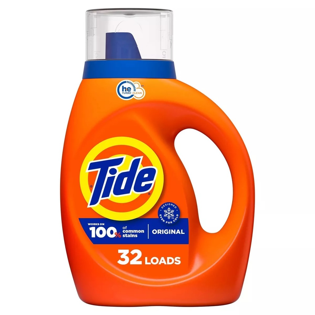 TIDE LIQUID DETERGENT 42 OZ ORIGINAL 32 LOADS HE COMPATIBLE