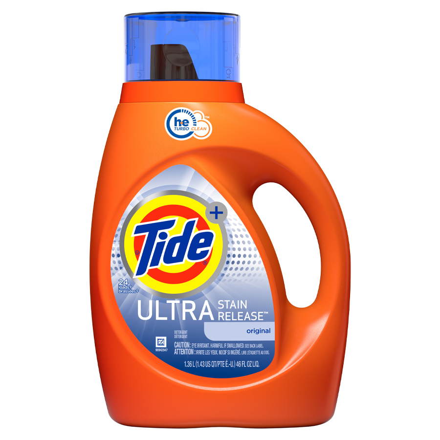 TIDE LIQUID DETERGENT 46 OZ ULTRA STAIN RELEASE ORIGINAL 24 LOADS HE