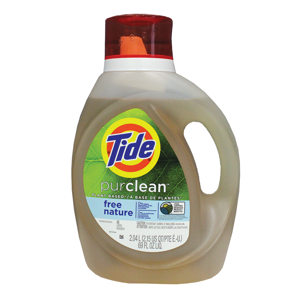 TIDE LIQUID DETERGENT 69 OZ ULTRA 2 X FREE GENTLE HE PURCLEAN PLANT BASED 48 LOADS