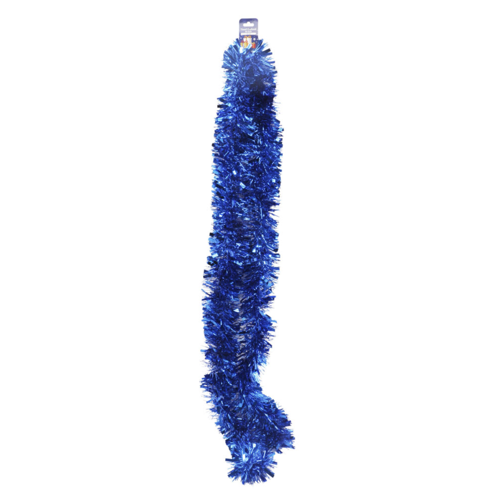 TINSEL GARLAND 80 INCH BLUE