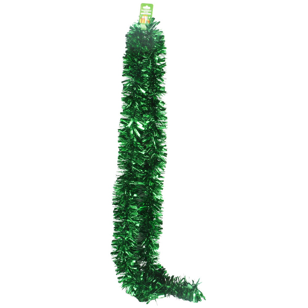TINSEL GARLAND 80 INCH GREEN