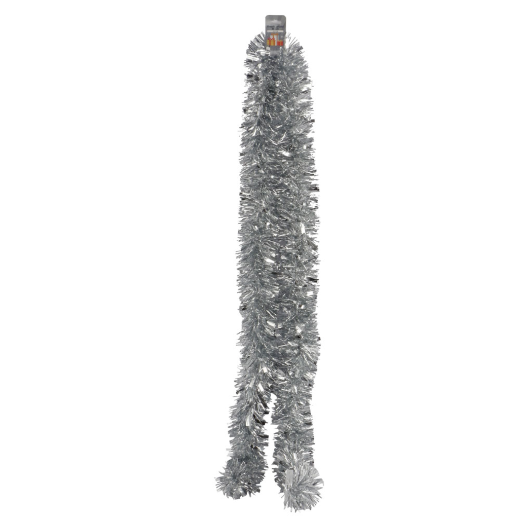 TINSEL GARLAND 80 INCH SILVER