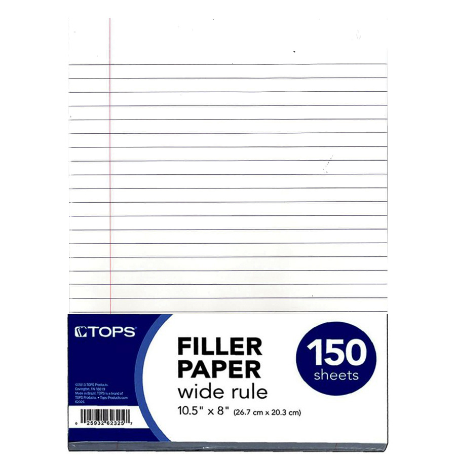 TOPS FILLER PAPER 150 CT WIDE RULED