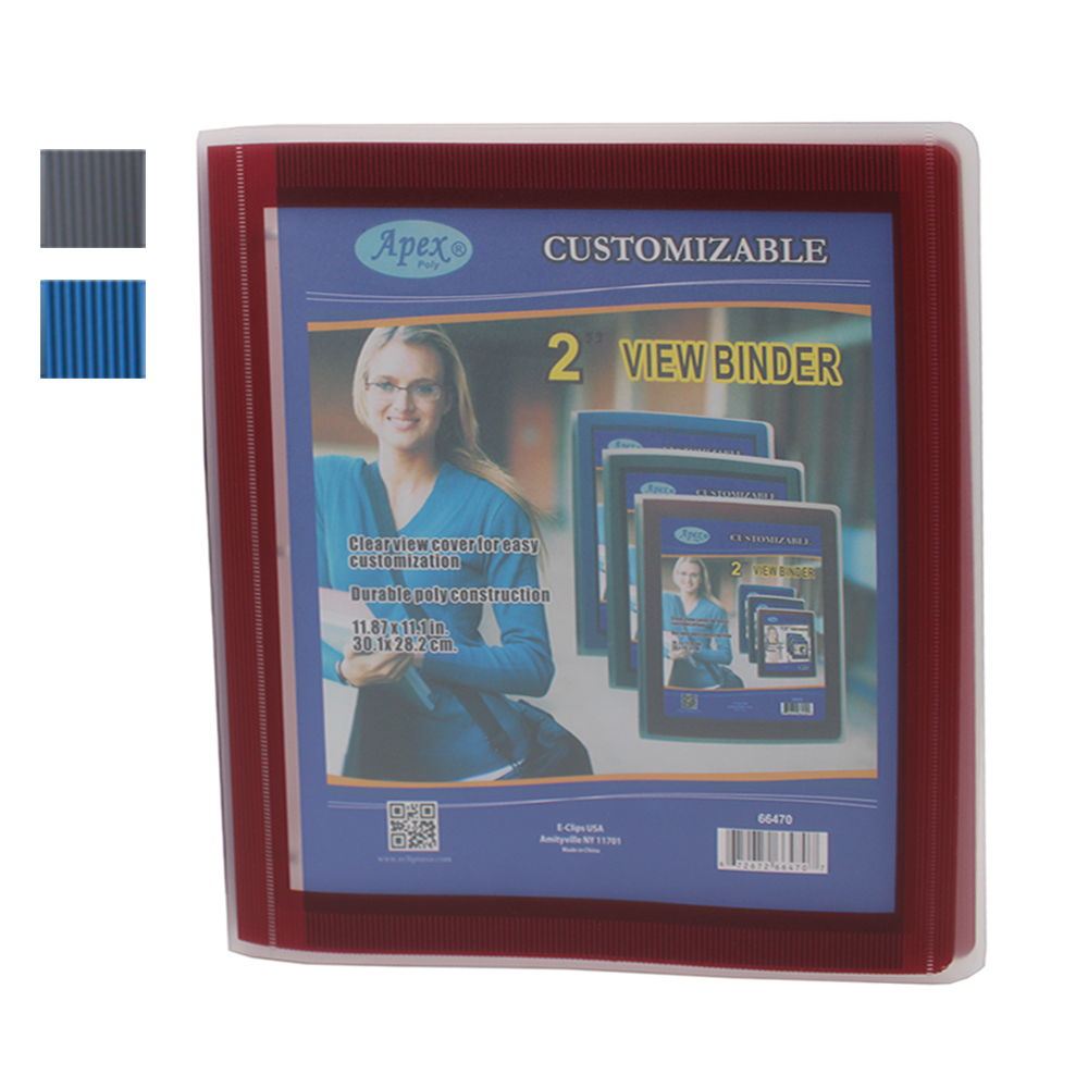 TRENDY BINDERS 2 IN ULTRA VIEW BLACK, BLUE, RED