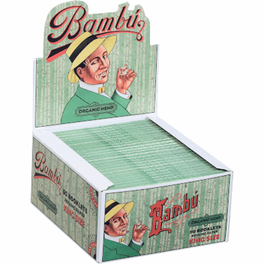 BAMBU ROLLING PAPER 50 CT ORGANIC HEMP KING SIZE +33 TIPS