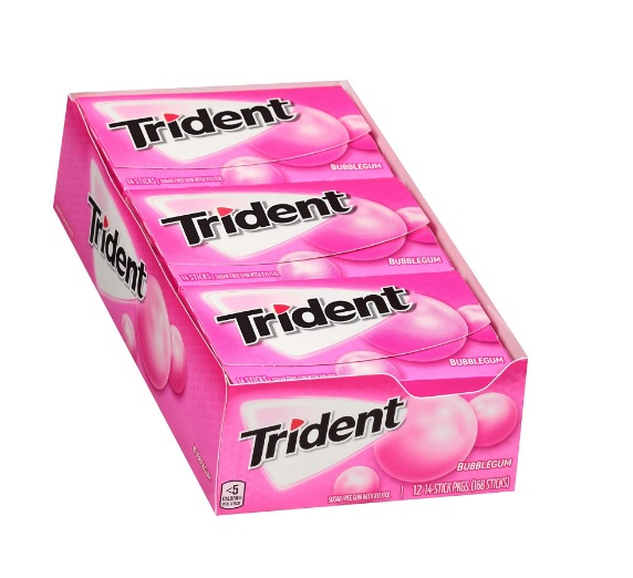 TRIDENT GUM 14 STK BUBBLE GUM