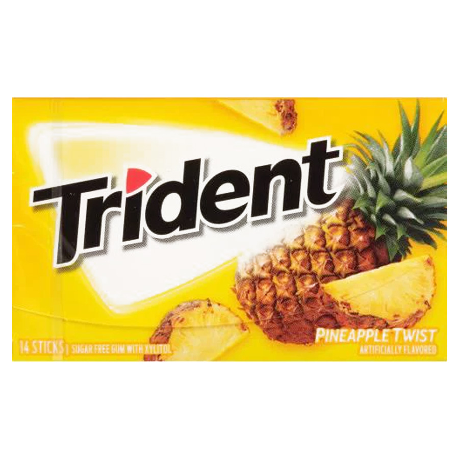 TRIDENT GUM 14 STK PINEAPPLE