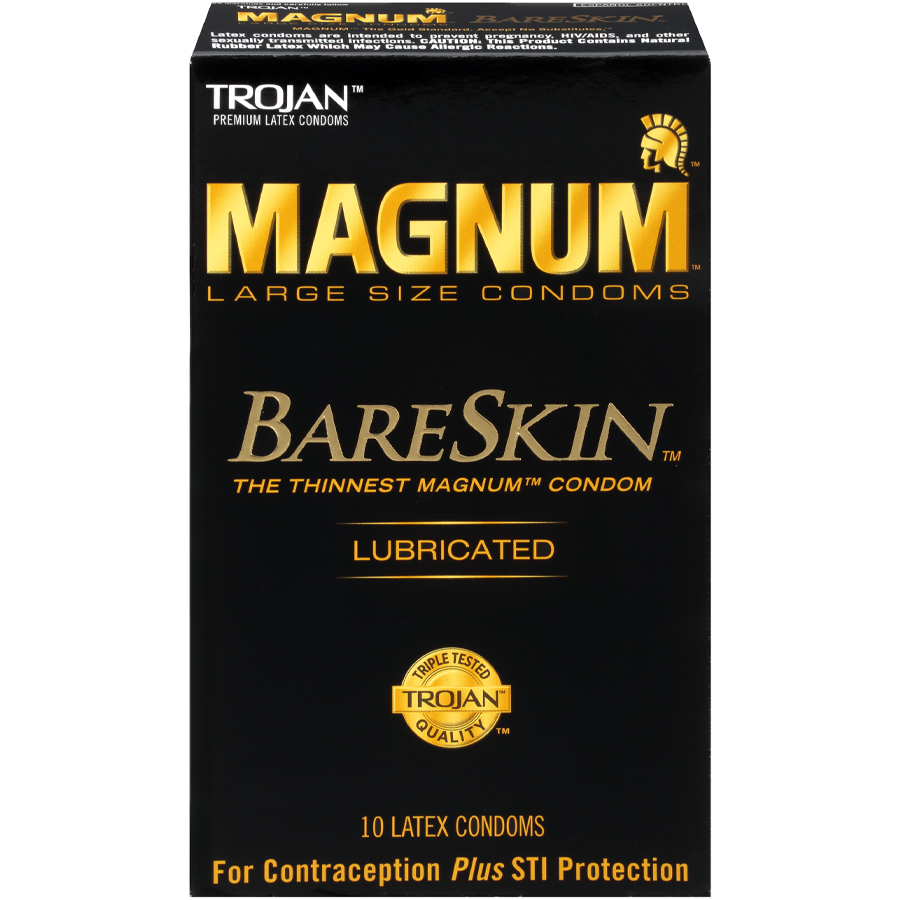 TROJAN CONDOM 10 CT MAGNUM BARESKIN