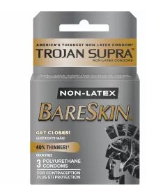 TROJAN CONDOM 3 CT BARE SKIN NON-LATEX