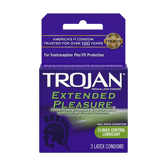 TROJAN CONDOM 3 CT EXTENDED PLEASURE