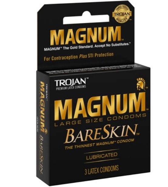 TROJAN CONDOM 3 CT MAGNUM BARESKIN