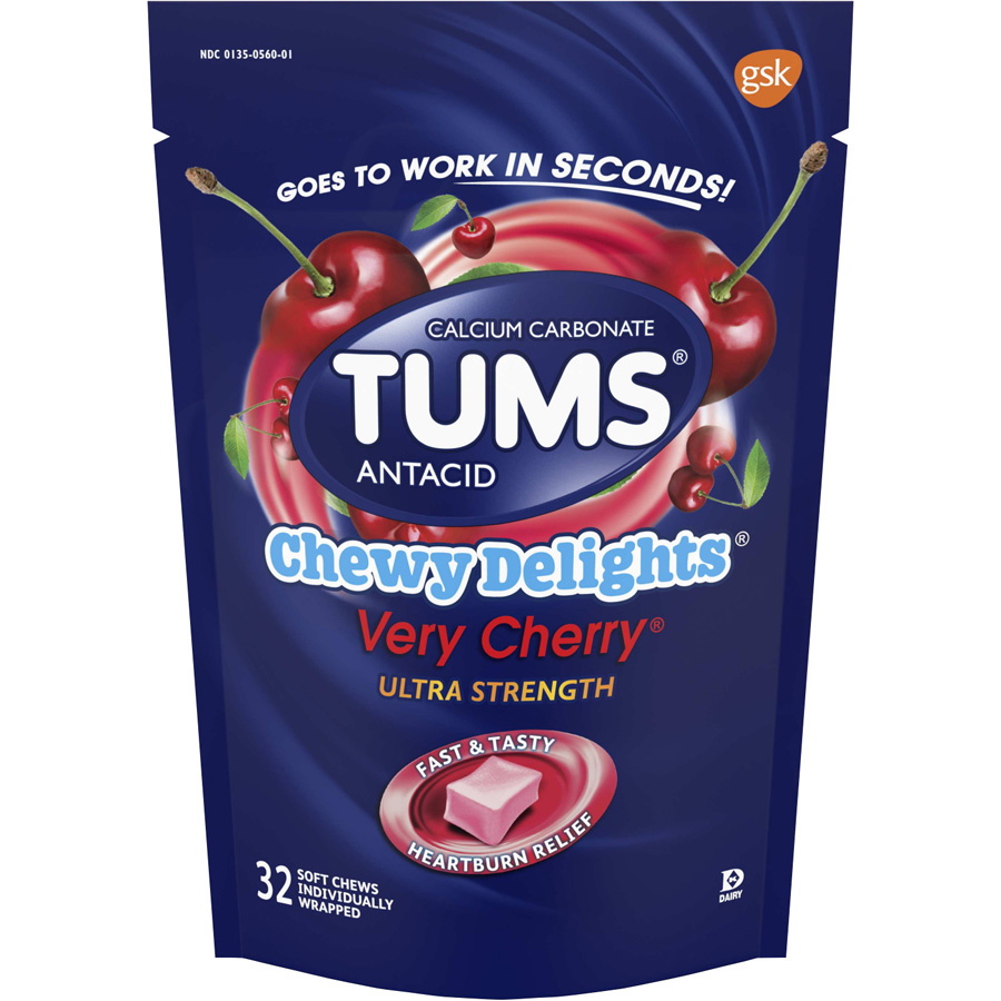 TUMS ANTACID CHEWY 32 CT DELIGHTS VERY CHERRY ULTRA STRENGTH