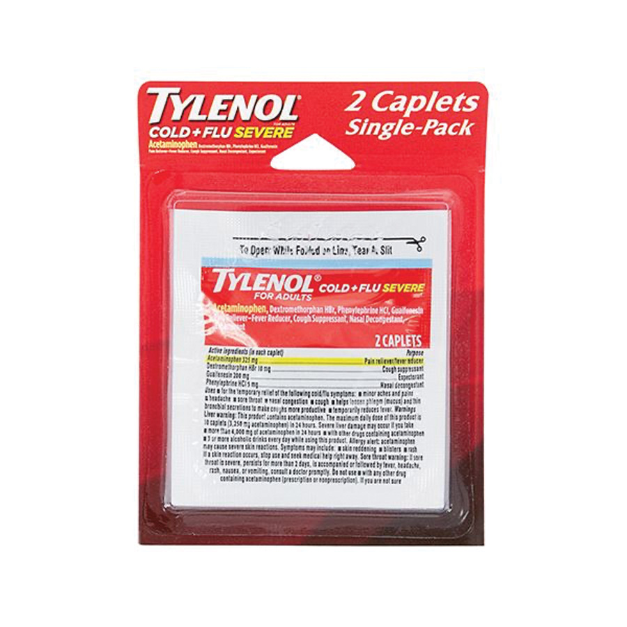 TYLENOL CAPLETS 2 CT COLD & FLUE SEVERE