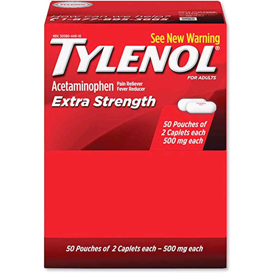 TYLENOL CAPLETS 2 CT EXTRA STRENGTH BOX