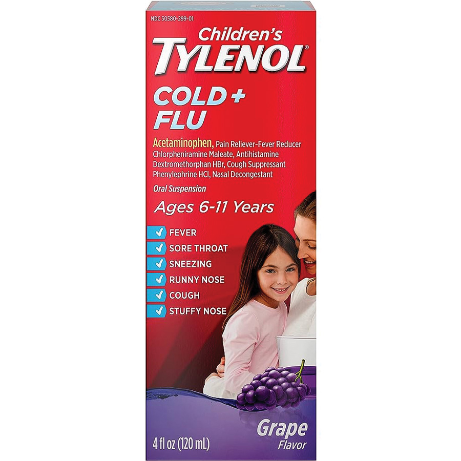TYLENOL CHILDREN 4 OZ COLD & FLU GRAPE