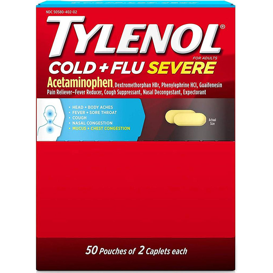 TYLENOL COLD & FLU 50- 2CT BOX
