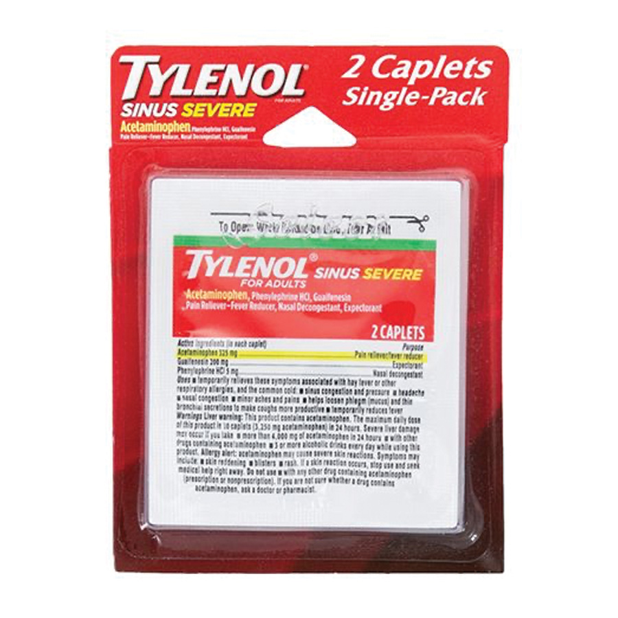 TYLENOL SEVERE SINUS RELIEF 2 CT CAPLETS
