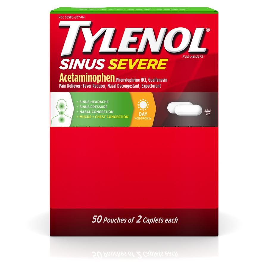 TYLENOL SINUS CAPLETS 50 CT BOX