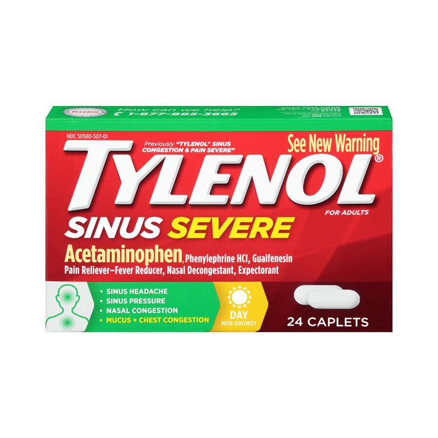 TYLENOL SINUS RELIEF 24 CT SEVER CAPLET