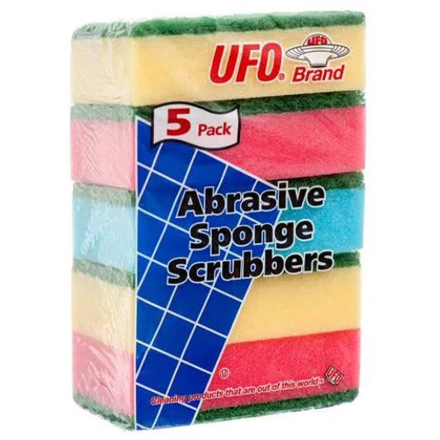 UFO SPOONGE SCRUBBERS 5 PK