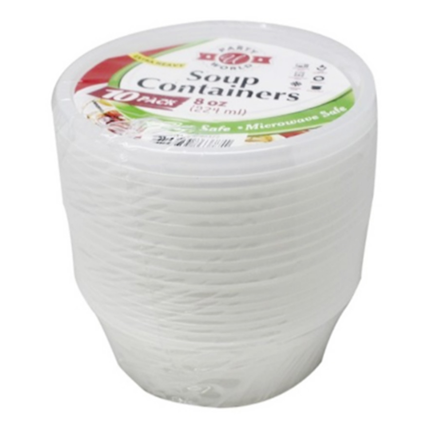 UNIVERSAL CONTAINER 8 OZ 10 PK SOUP WITH LID