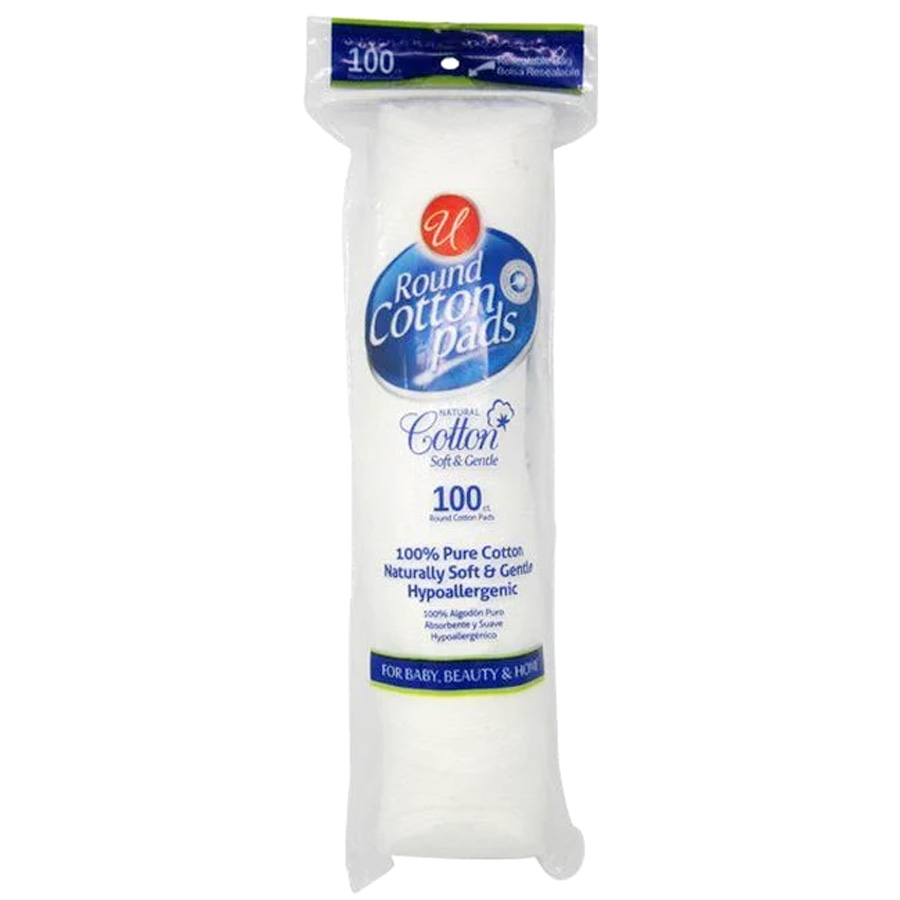 UNIVERSAL COTTON PADS 100 CT ROUND