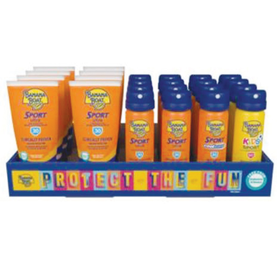 BANANA BOAT SUN SCREEN SPRAY 24 PC TRAVEL & TRIAL