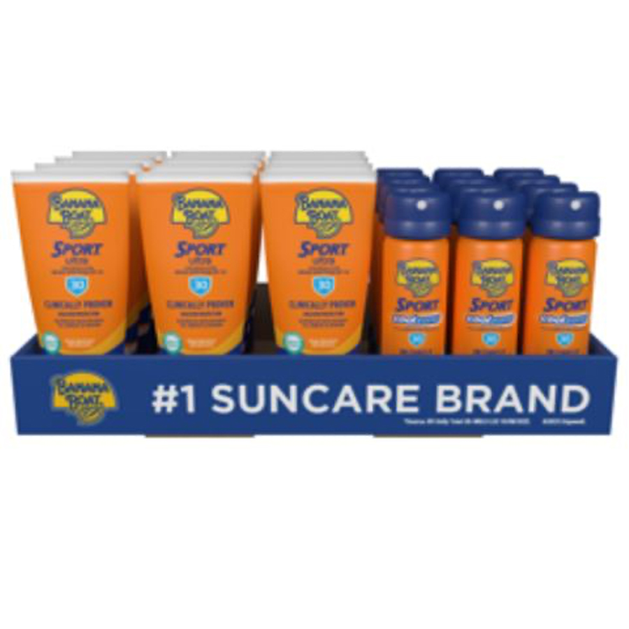 BANANA BOAT SUN SCREEN SPRAY 24 PC TRAVEL & TRIAL SPF 30 ( 3 OZ + 1.8 OZ )