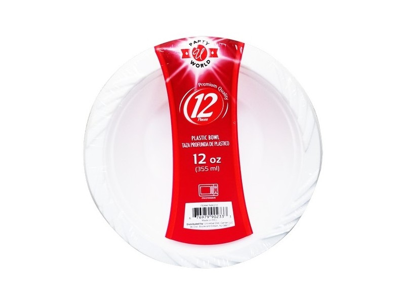 UNIVERSAL MICROWAVE PLASTIC DEEP BOWL 12 OZ 12 CT WHITE