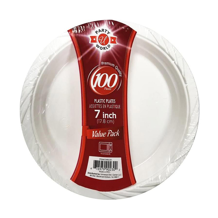 UNIVERSAL MICROWAVE PLATE 7 IN 100 CT WHITE