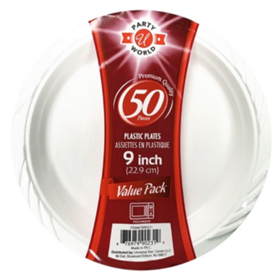 UNIVERSAL MICROWAVE PLATE 9 IN 50 CT WHITE