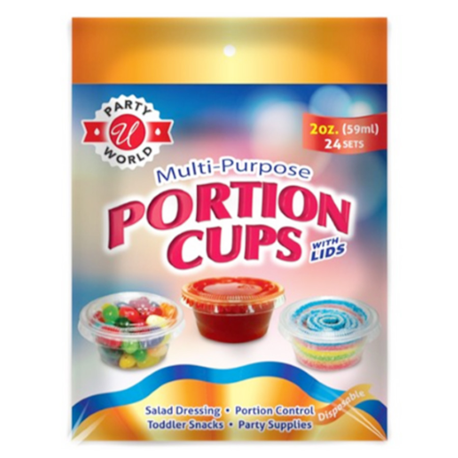 UNIVERSAL PORTION CUP 2 OZ 24 CT WITH LID IN BAG