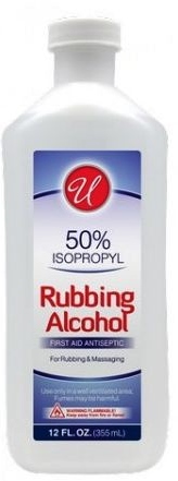 UNIVERSAL RUBBING ALCOHOL 12 OZ 50% CLEAR